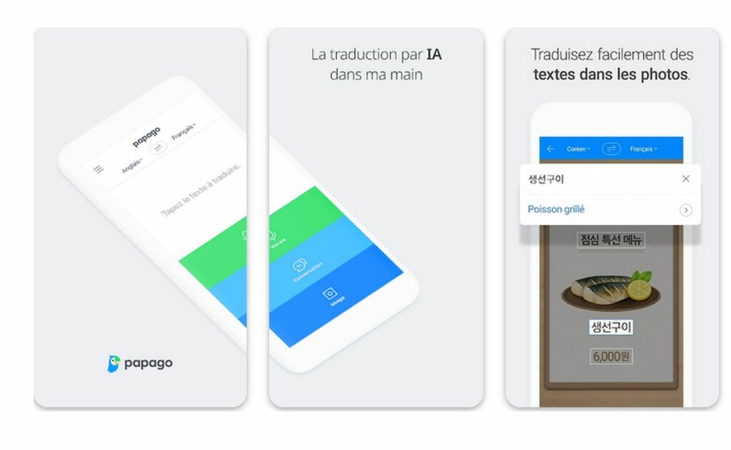 application papago traducteur coréen chinois